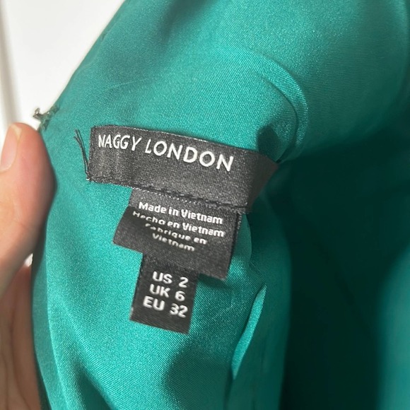 Maggy London Green Floral Tie Neck Halter Dress size 2 - Picture 7 of 7